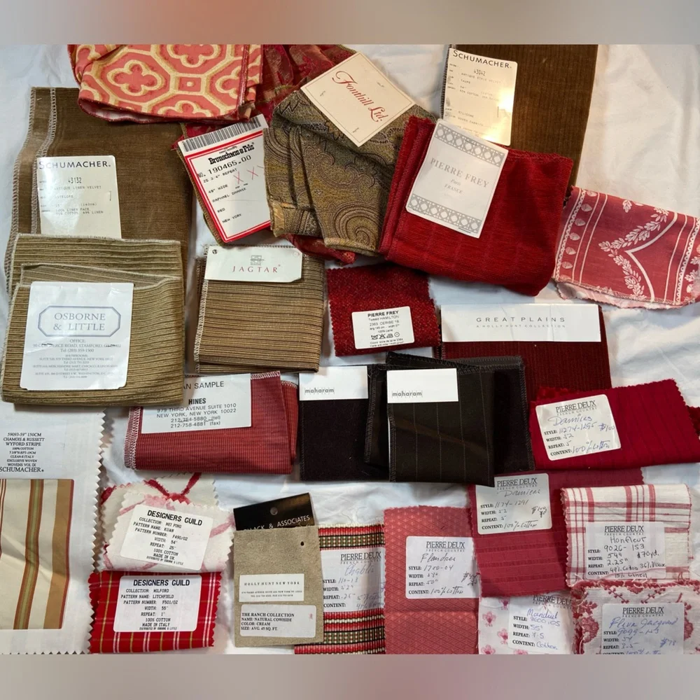 Bundle of Upholstery fabric sample swatches lot of 25+ various patterns